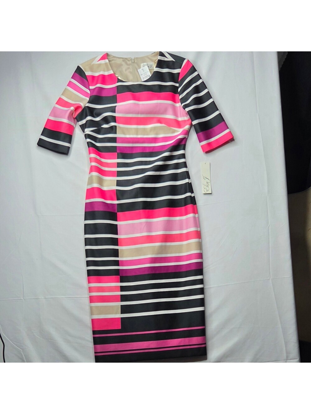 Eliza J Striped Colorblock Scuba Sheath Dress NWT Size 6